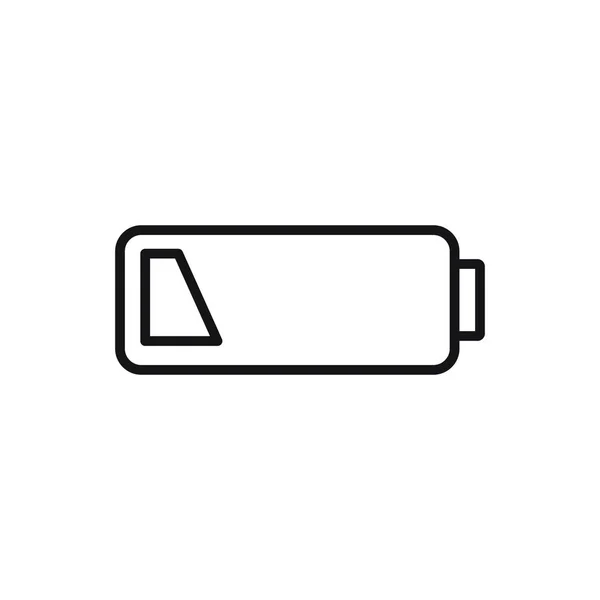 Editable Low Battery Line Icon Vector Illustration Isolated White Background — Stock Vector