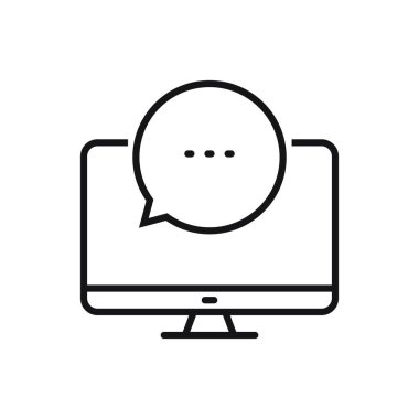 Düzenlenebilir bilgisayar ileti satırı simgesini alır. Beyaz arkaplanda vektör çizimi izole edildi. Web sitesi ya da mobil uygulama için kullanılacak