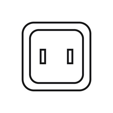 Düzenlenebilir elektrik soket hattı simgesi. Beyaz arkaplanda vektör çizimi izole edildi. Web sitesi ya da mobil uygulama için kullanılacak