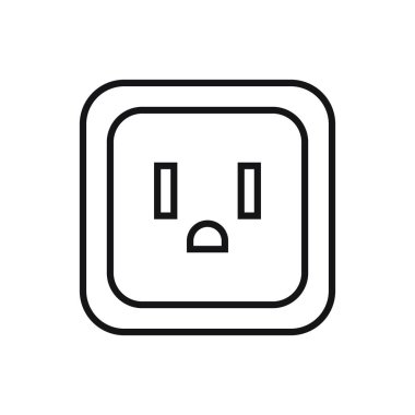 Düzenlenebilir elektrik soket hattı simgesi. Beyaz arkaplanda vektör çizimi izole edildi. Web sitesi ya da mobil uygulama için kullanılacak