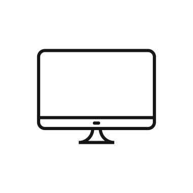 Düzenlenebilir bilgisayar ekranı çizgi simgesi. Beyaz arkaplanda vektör çizimi izole edildi. Web sitesi ya da mobil uygulama için kullanılacak