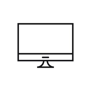 Düzenlenebilir bilgisayar ekranı çizgi simgesi. Beyaz arkaplanda vektör çizimi izole edildi. Web sitesi ya da mobil uygulama için kullanılacak