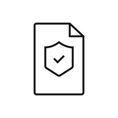 Düzenlenebilir dosya koruma satırı simgesi. Beyaz arkaplanda vektör çizimi izole edildi. Web sitesi ya da mobil uygulama için kullanılacak