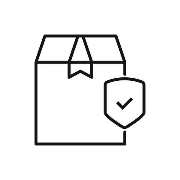 Boîte Emballage Modifiable Icône Ligne Assurance Illustration Vectorielle Isolée Sur — Image vectorielle