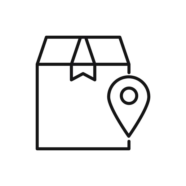 可编辑包装盒跟踪位置行图标 在白色背景上孤立的向量图解 用于网站或移动应用程序 — 图库矢量图片