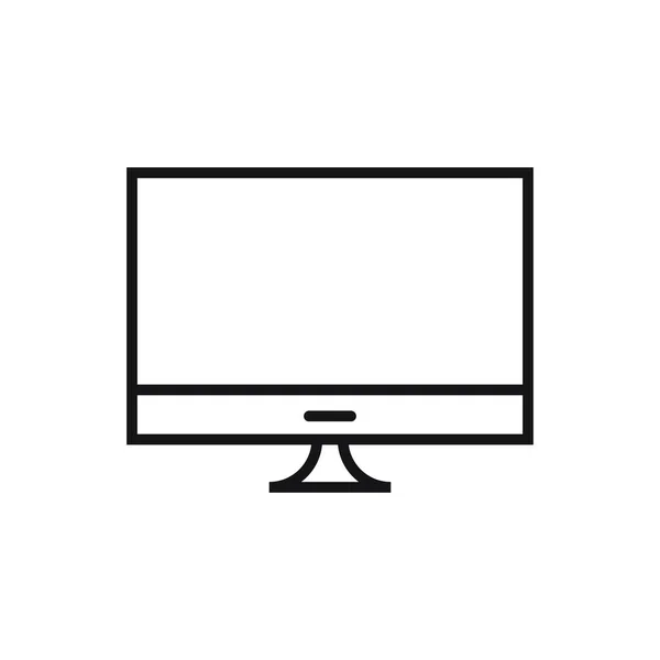 Upravitelná Ikona Monitoru Obrazovky Počítače Vektorová Ilustrace Izolovaná Bílém Pozadí — Stockový vektor