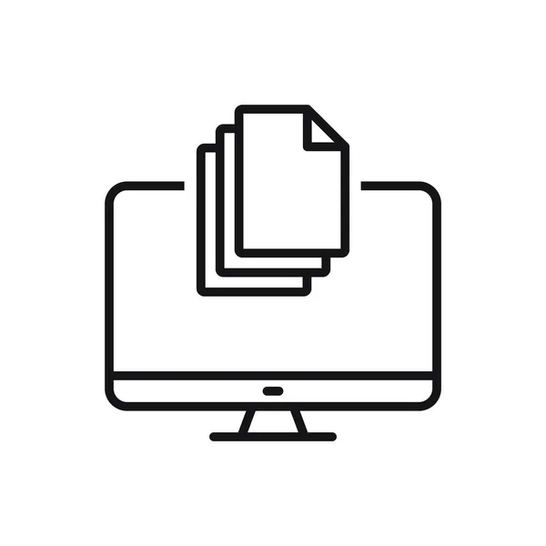 Upravitelný Počítač Otevře Ikonu Řádku Souboru Vektorová Ilustrace Izolovaná Bílém — Stockový vektor