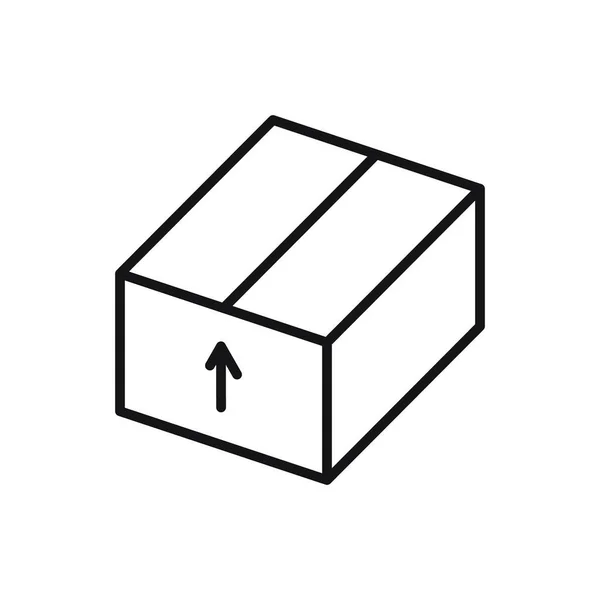 Redigerbar Förpackning Rutan Linje Ikon Vektor Illustration Isolerad Vit Bakgrund — Stock vektor