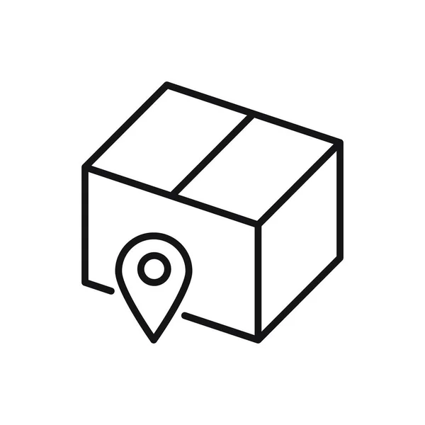 可编辑包装盒跟踪位置行图标 在白色背景上孤立的向量图解 用于网站或移动应用程序 — 图库矢量图片