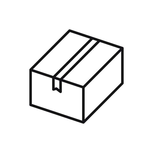 編集可能なパッケージボックスラインアイコン 白を基調としたベクトルイラスト ウェブサイトやモバイルアプリで — ストックベクタ