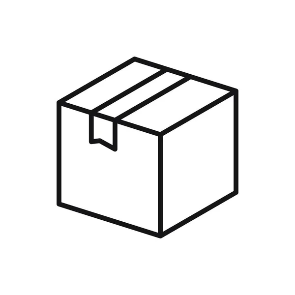 Icône Ligne Boîte Paquet Modifiable Illustration Vectorielle Isolée Sur Fond — Image vectorielle