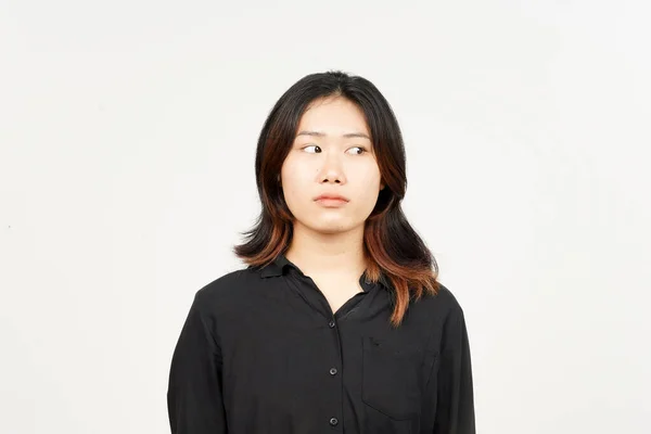 배경에 고립된 아름다운 아시아 여자의 분노의 — 스톡 사진