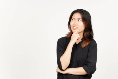 Beyaz arka planda tecrit edilmiş Güzel Asyalı Kadın Hareketi