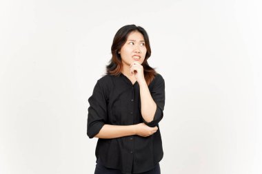 Beyaz arka planda tecrit edilmiş Güzel Asyalı Kadın Hareketi