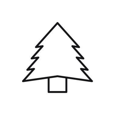 Düzenlenebilir Noel Ağacı çizgisi simgesi. Beyaz arkaplanda vektör çizimi izole edildi. Web sitesi ya da mobil uygulama için kullanılacak