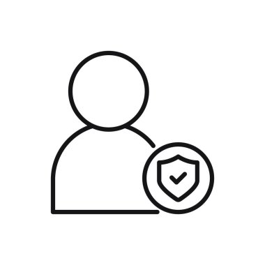 Düzenlenebilir Kullanıcı Koruma Hattı simgesi. Beyaz arkaplanda vektör çizimi izole edildi. Web sitesi ya da mobil uygulama için kullanılacak