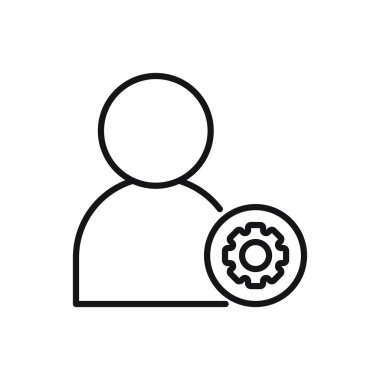 Düzenlenebilir Kullanıcı Ayarları satır simgesi. Beyaz arkaplanda vektör çizimi izole edildi. Web sitesi ya da mobil uygulama için kullanılacak