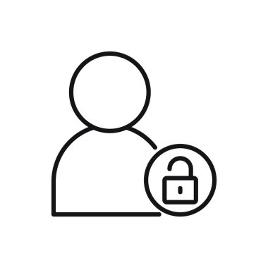 Editable User padlock protection line icon. Vector illustration isolated on white background. using for website or mobile app