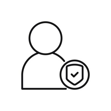 Düzenlenebilir Kullanıcı Koruma Hattı simgesi. Beyaz arkaplanda vektör çizimi izole edildi. Web sitesi ya da mobil uygulama için kullanılacak