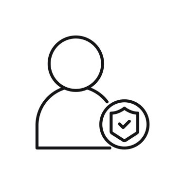 Düzenlenebilir Kullanıcı Koruma Hattı simgesi. Beyaz arkaplanda vektör çizimi izole edildi. Web sitesi ya da mobil uygulama için kullanılacak