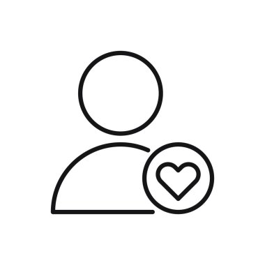 Düzenlenebilir Favori Kullanıcı simgesi. Beyaz arkaplanda vektör çizimi izole edildi. Web sitesi ya da mobil uygulama için kullanılacak