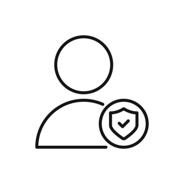 Düzenlenebilir Kullanıcı Koruma Hattı simgesi. Beyaz arkaplanda vektör çizimi izole edildi. Web sitesi ya da mobil uygulama için kullanılacak