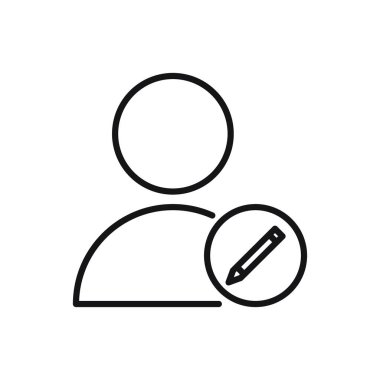 Düzenlenebilir Oluştur veya Kullanıcı satırı simgesini düzenle. Beyaz arkaplanda vektör çizimi izole edildi. Web sitesi ya da mobil uygulama için kullanılacak