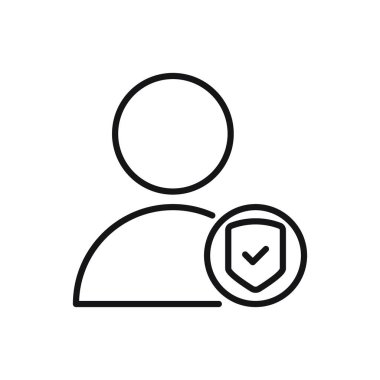 Düzenlenebilir Kullanıcı Koruma Hattı simgesi. Beyaz arkaplanda vektör çizimi izole edildi. Web sitesi ya da mobil uygulama için kullanılacak