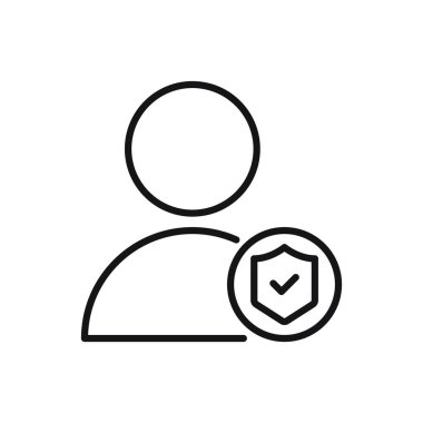 Düzenlenebilir Kullanıcı Koruma Hattı simgesi. Beyaz arkaplanda vektör çizimi izole edildi. Web sitesi ya da mobil uygulama için kullanılacak