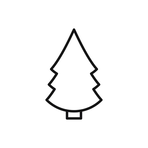 Икона Рождественской Линии Tree Векторная Иллюстрация Изолирована Белом Фоне Использование — стоковый вектор