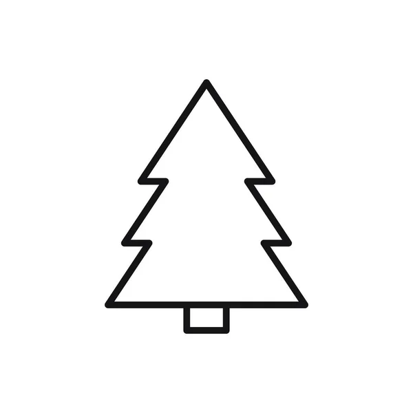 Editable Christmas Tree Line Icon Vector Illustration Isolated White Background — 스톡 벡터