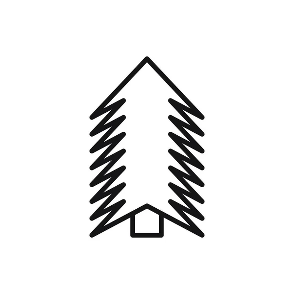 Editable Christmas Tree Line Icon Vector Illustration Isolated White Background — Stockvektor