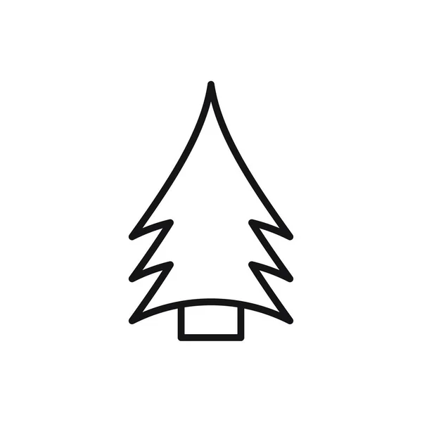 Editable Christmas Tree Line Icon Vector Illustration Isolated White Background — 스톡 벡터