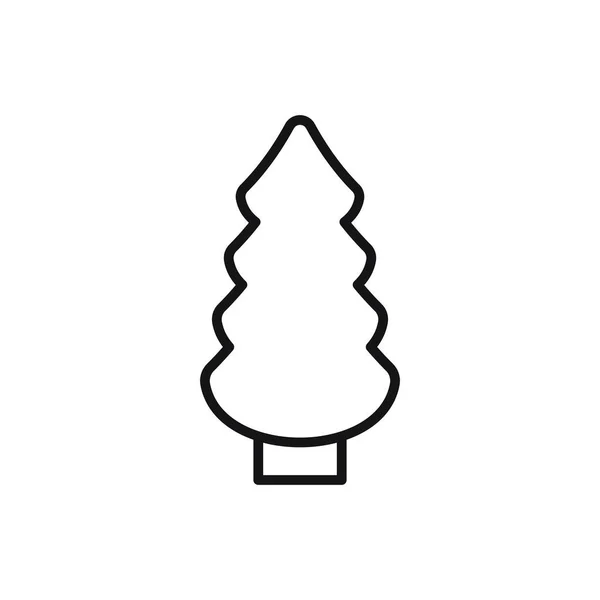 Editable Christmas Tree Line Icon Vector Illustration Isolated White Background — 스톡 벡터