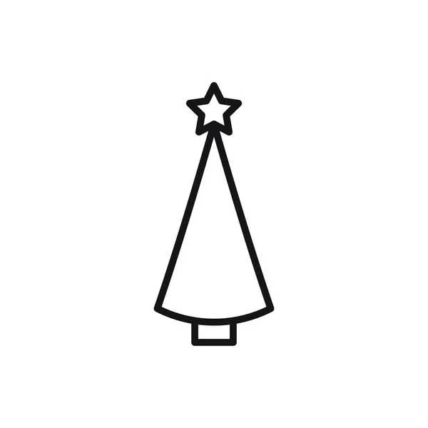 Editable Christmas Tree Line Icon Vector Illustration Isolated White Background — Stockvektor