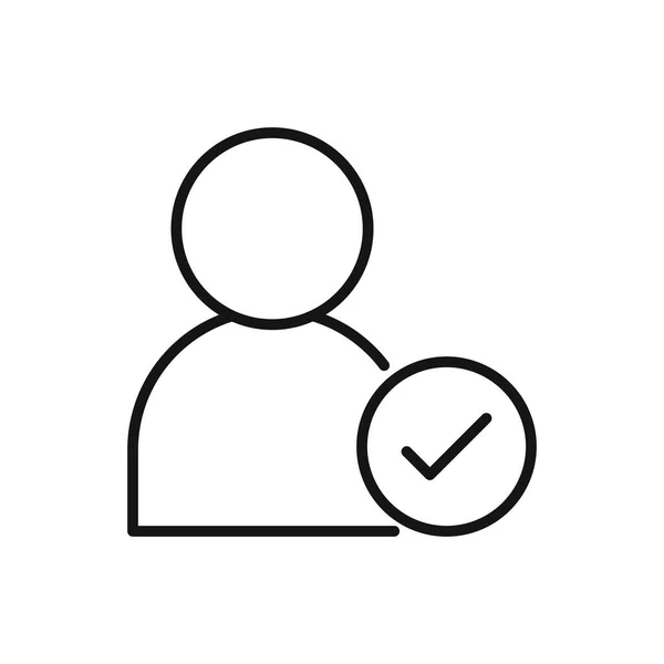 Editable User Approve Check Mark Line Icon Vector Illustration Isolated — Vetor de Stock