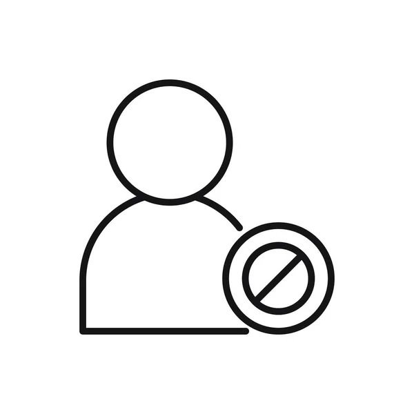 Editable User Banned Line Icon Vector Illustration Isolated White Background — Vetor de Stock