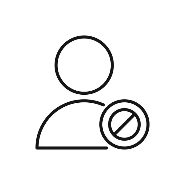 Editable User Banned Line Icon Vector Illustration Isolated White Background — Vetor de Stock