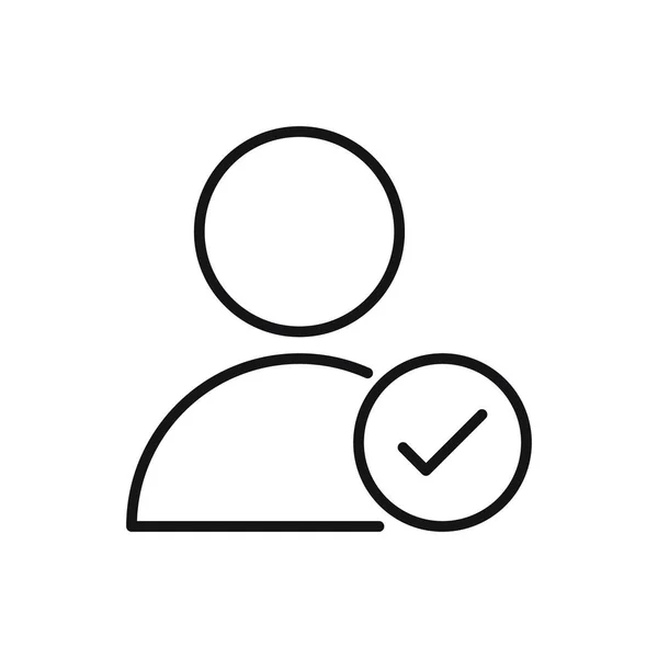 Editable User Approve Check Mark Line Icon Vector Illustration Isolated — Vetor de Stock