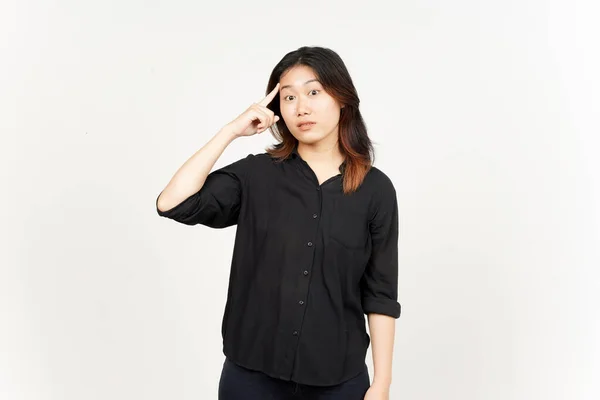 Mooie Aziatische Vrouw Geïsoleerd Witte Achtergrond — Stockfoto