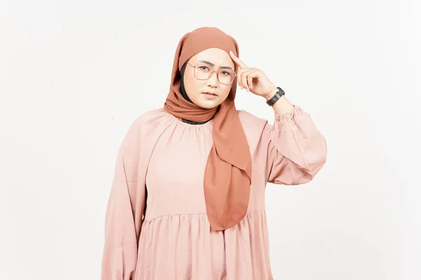 Forget Something Gesture Beautiful Asian Woman Wearing Hijab Isolated White — 스톡 사진