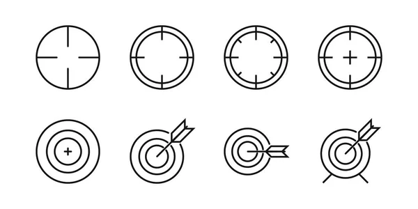Editable Target Set Pack Line Icon Vector Illustration Isolated White — Διανυσματικό Αρχείο