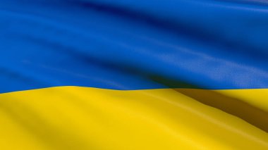 waving flag of Ukraine. 3d render.