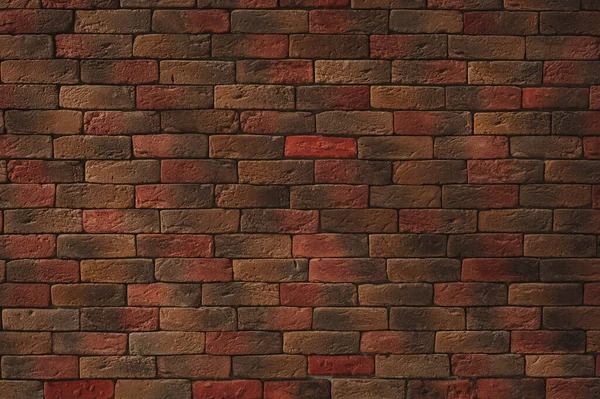 Wall Made Red Decorative Bricks Different Shades Decorative Background Design — Stock Photo, Image