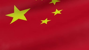 Waiving flag of People's Republic of China. Closeup 3D render.