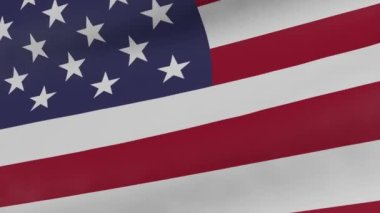 Waiving USA flag. Closeup, 3D Render