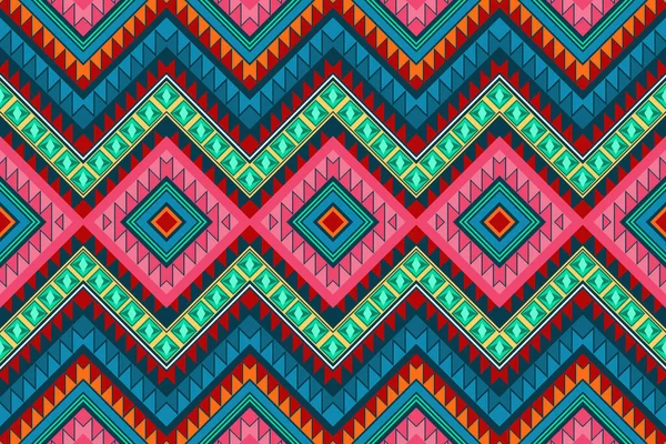 Farbenfroher Diamant Jahrgang Azteken Ethnischen Geometrischen Orientalischen Nahtlosen Traditionellen Muster — Stockvektor