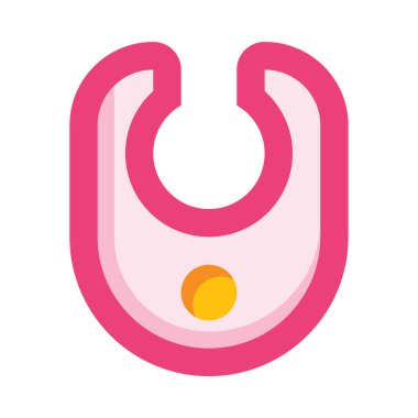 Bib web simgesi, beyaz arkaplanda izole edilmiş basit vektör illüstrasyonu 