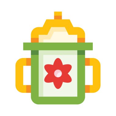 bebek şişe web simgesi, beyaz arkaplanda izole edilmiş basit vektör çizimi 