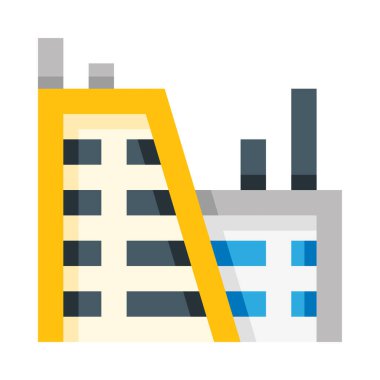 Bina web simgesi, basit vektör illüstrasyonu beyaz arkaplanda izole edildi 